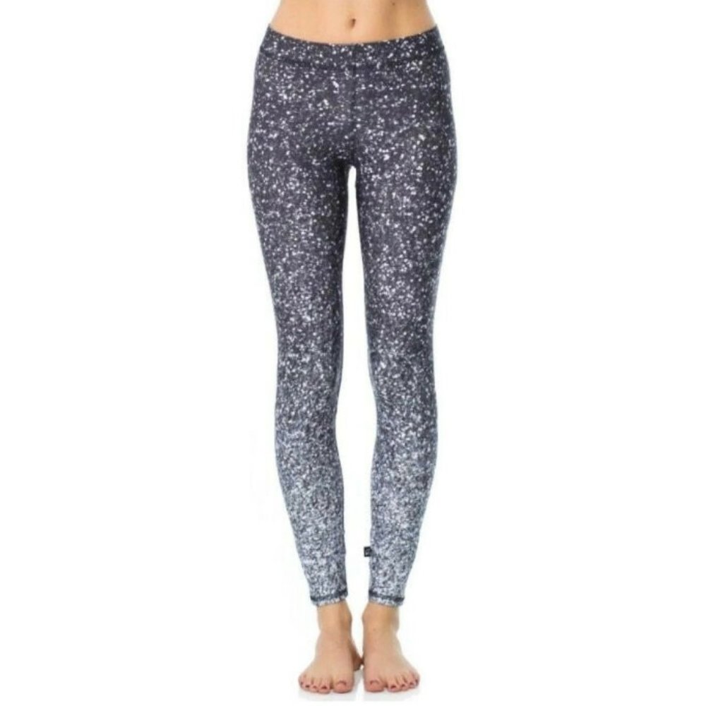Terez Black & White Glitter Performance Leggings